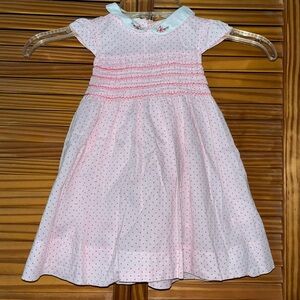 First Impressions Pink Cotton Smocked Short Sleeve Dress Size 18‎ Months